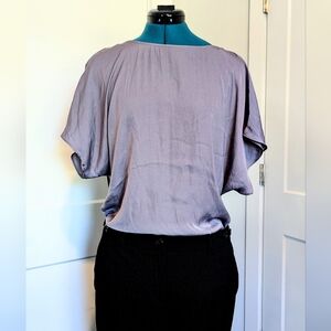 Banana Republic women's blouse Large silky cowl back dolman sleeves purple NWT